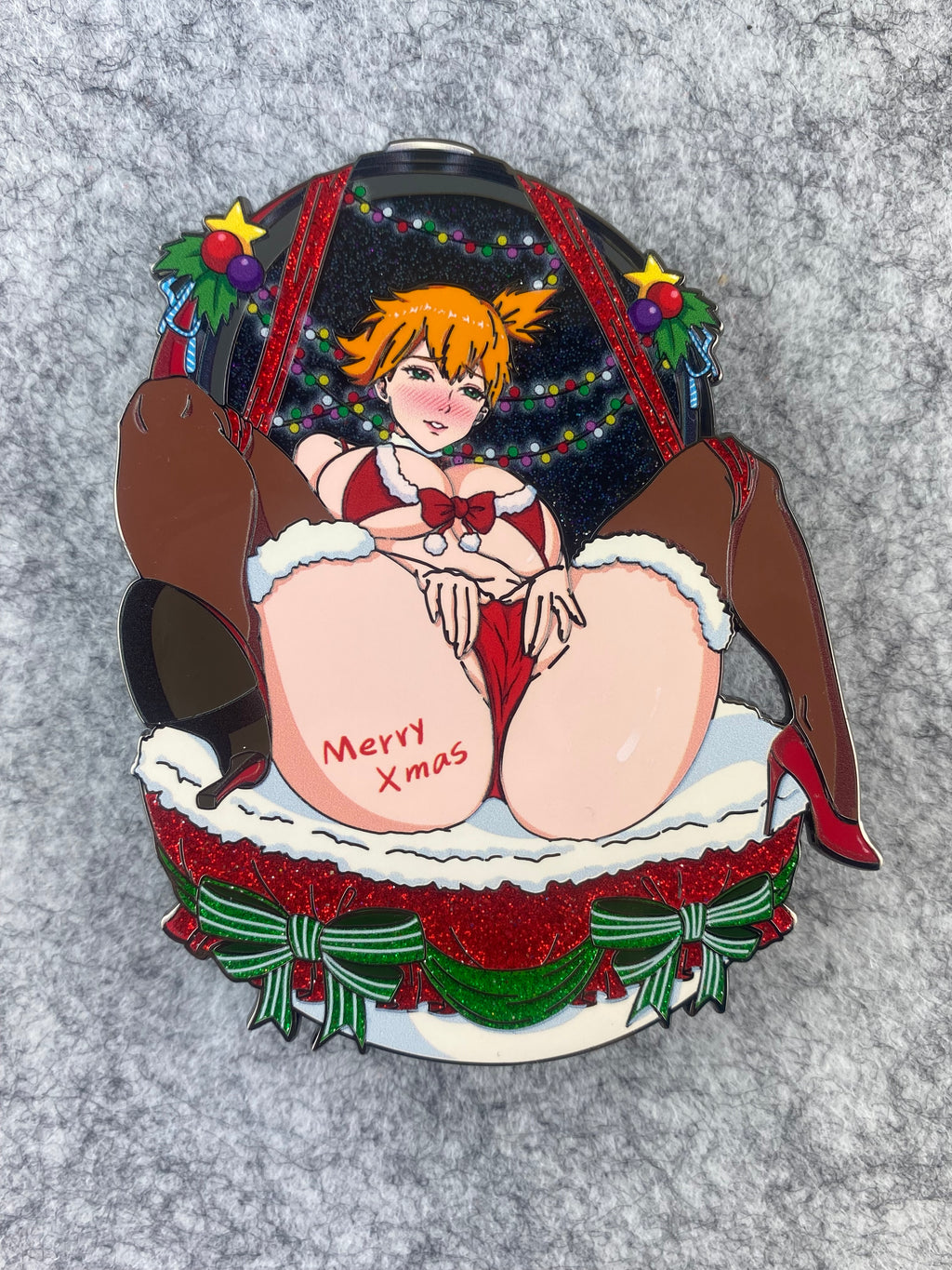 Merry Christmas M Enamel Pin