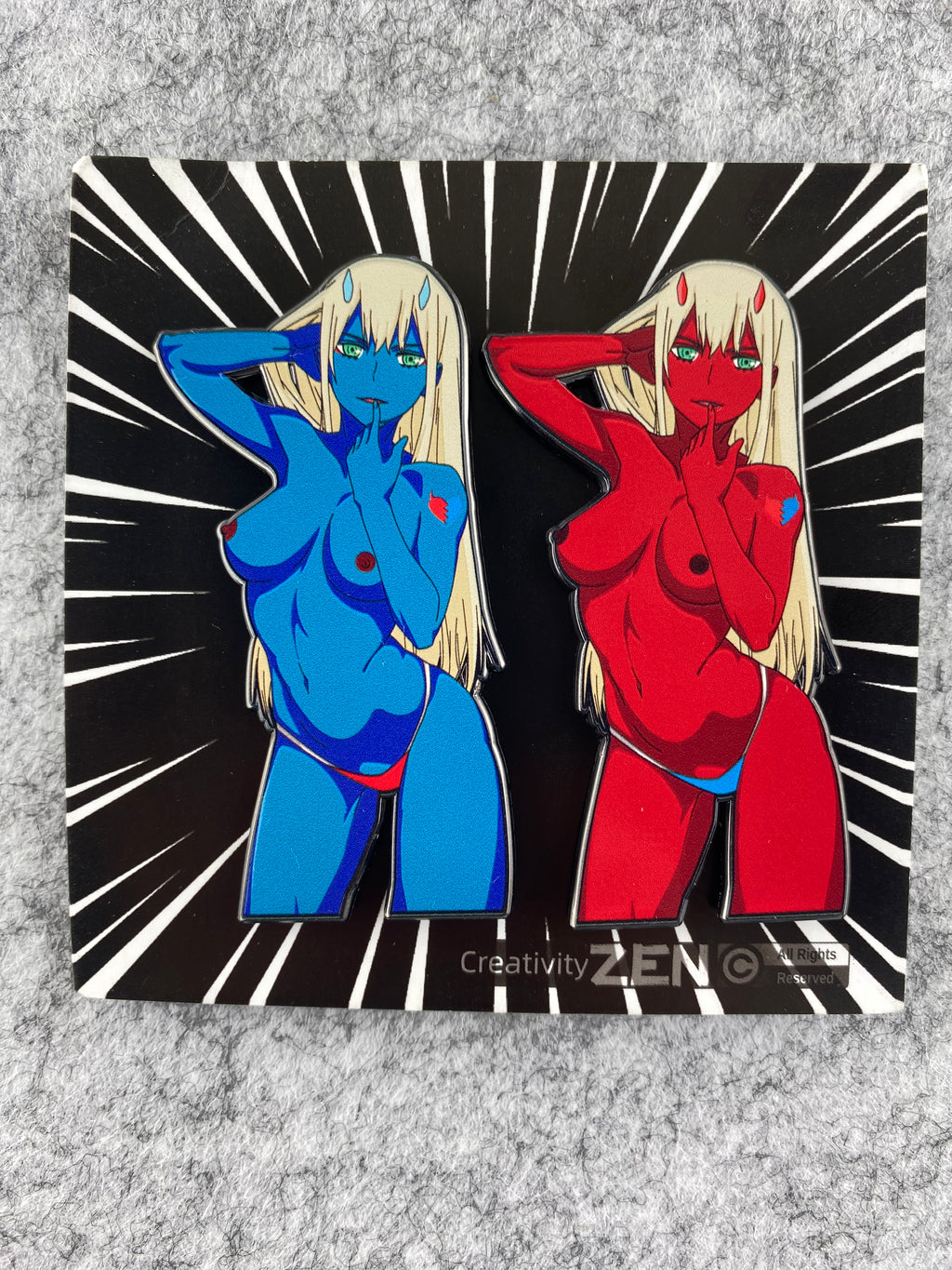 Darling in the Franxx Zero Two CODE 002 02 Lewd Anime Enamel Pin Set